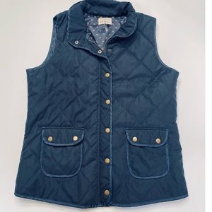 ETWO Large Navy Blue Women’s Ladies Vest, Nice Deco Pattern Inside Satin Feel
